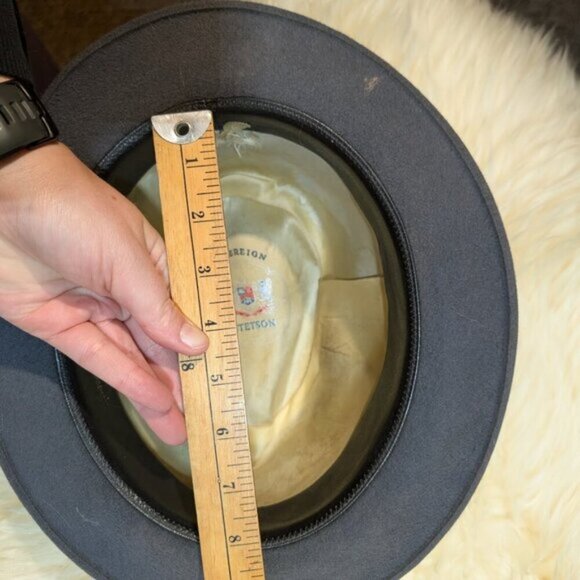 Sovereign Stetson Grey Banded Fedora Hat - Picture 9 of 11